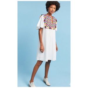 Anthropologie WHIT TWO Bette Flutter-Sleeve Dress